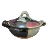 灰釉鉄釉土鍋(1人用)