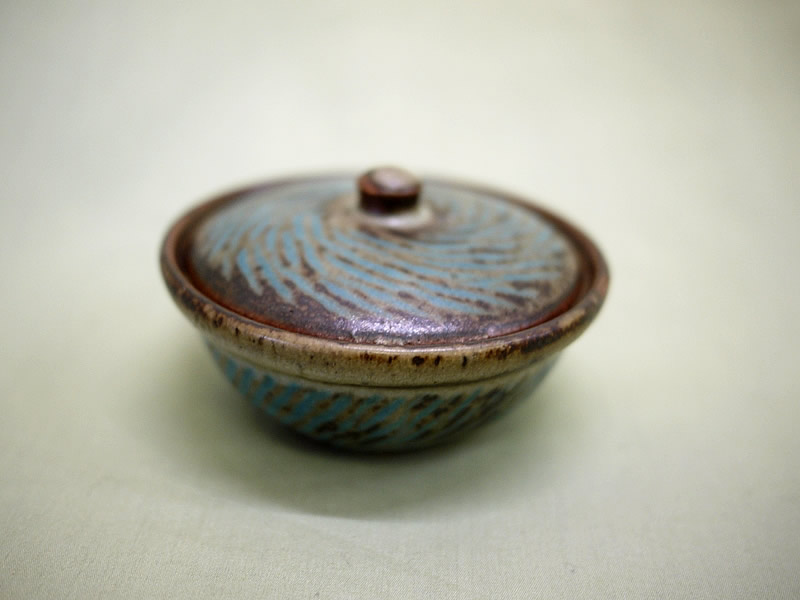 【限定品】 島岡達三氏の蓋物揃 （在庫リスト - 地釉縄文象嵌小蓋物揃(6客組 工芸品